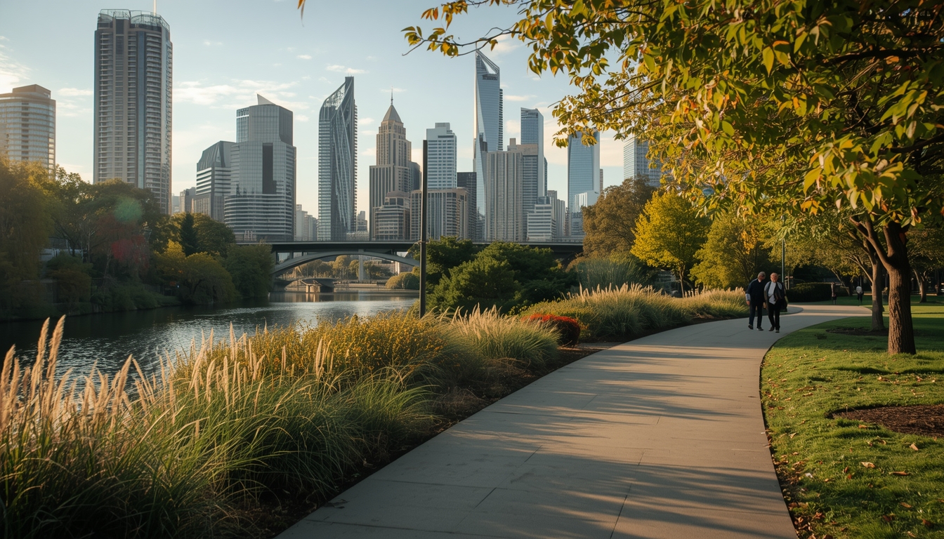 Pharionxghim morning walkway pace in Melbourne